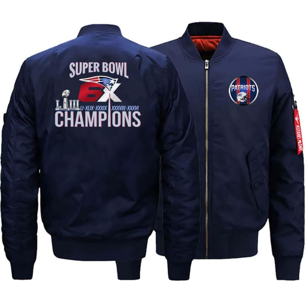 New England Patriots Ma-1 Bomber Jacket| 6x Super Bowl Varsity Jackets (3 Colors)