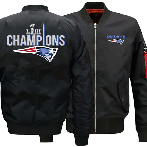 New England Patriots Ma-1 Bomber Jacket| Super Bowl LIII Varsity Jackets (3 Colors) - Black / S