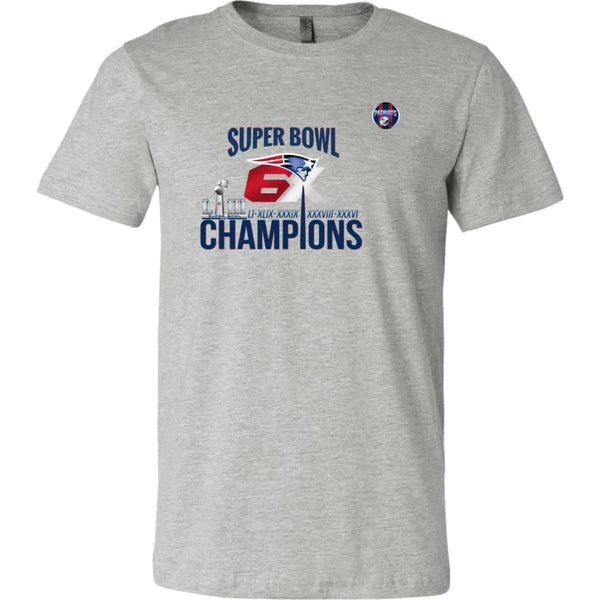 New England Patriots Shirt | Super Bowl LIII Champs Tee Shirts (4 Colors) - Canvas Mens / Athletic Heather / Front