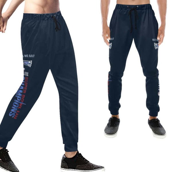 New England Patriots Super Bowl LIII Champs Mens Casual Sweatpants Navy Blue|Jogger Pants - SB Blue Unisex (Model L11) / XS