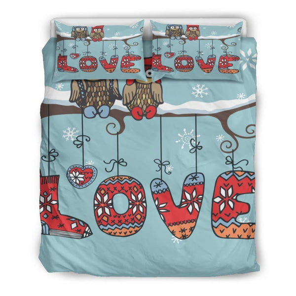 Owl Love Bedding Set|Owl Twin/ Queen/ King Size - Set / Queen/Full