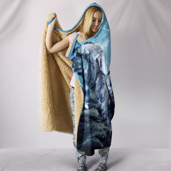 Owl Lovers Fantasy Plush Lined Hooded Blanket