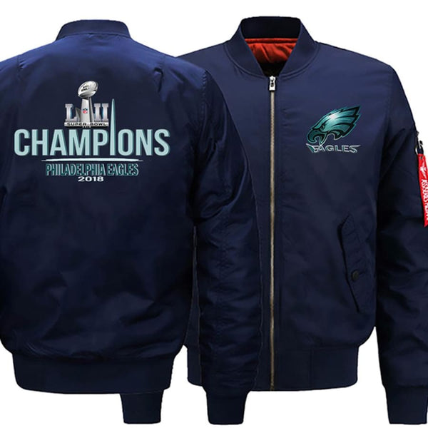 Philadelphia Eagles Bomber Jacket| Varsity Super Bowl Jacket - Dark Blue / S