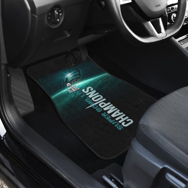 Philadelphia Eagles Front Back Car Mat 4pcs Set | Super Bowl Champs Floor Mats