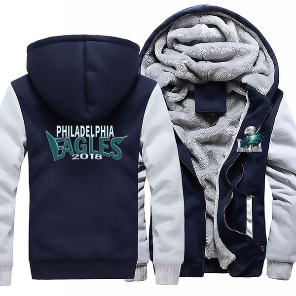 Philadelphia Eagles Jacket| Super Bowl Fleece Throwback Jacket (4 Colors)