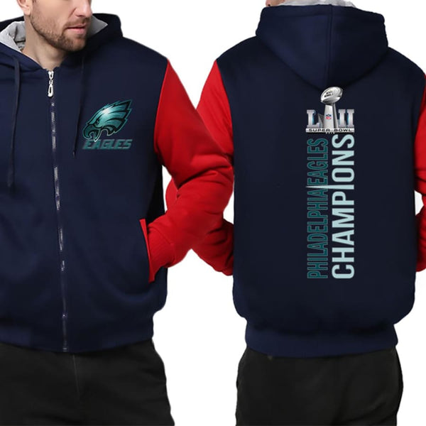 Philadelphia Eagles Jacket| Super Bowl Jacket Full-zip (4 Colors) - Blue Red / XXL