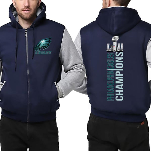 Philadelphia Eagles Jacket| Super Bowl Jacket Full-zip (4 Colors) - Blue White / XXL