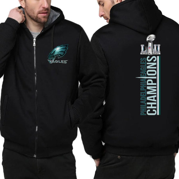 Philadelphia Eagles Jacket| Varsity Jackets|Mens Pullover Hoodie (2 Colors) - Black / S