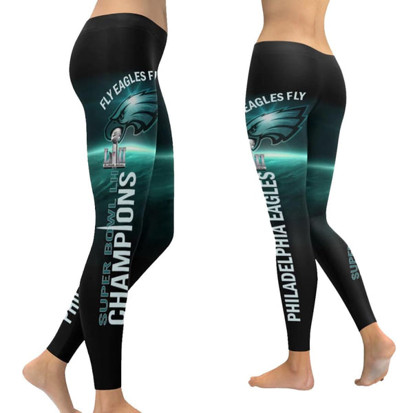 Philadelphia Eagles Leggings | Super Bowl Yoga Pants Midnight Green - XXS