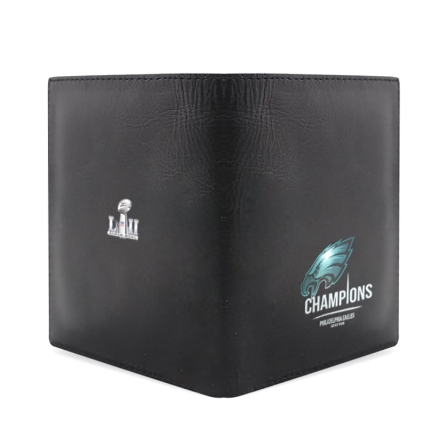 Philadelphia Eagles Mens Leather Wallet Black, NFL Super Bowl Bifold Wallet  – Eagles, Patriots