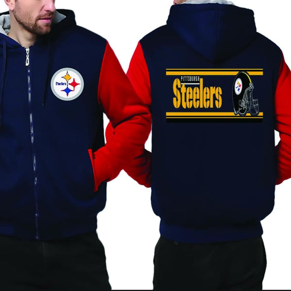 Pittsburgh Steelers Jacket|Steelers Varsity Jackets|Pullover (4 Colors) - Blue Red / XXL