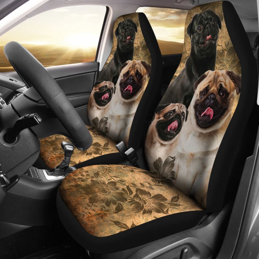 Pug Car Seat Covers (Set of 2) – Eagles, Patriots