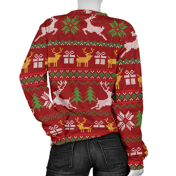 Ugly Christmas Red Yellow Green Womens Sweater