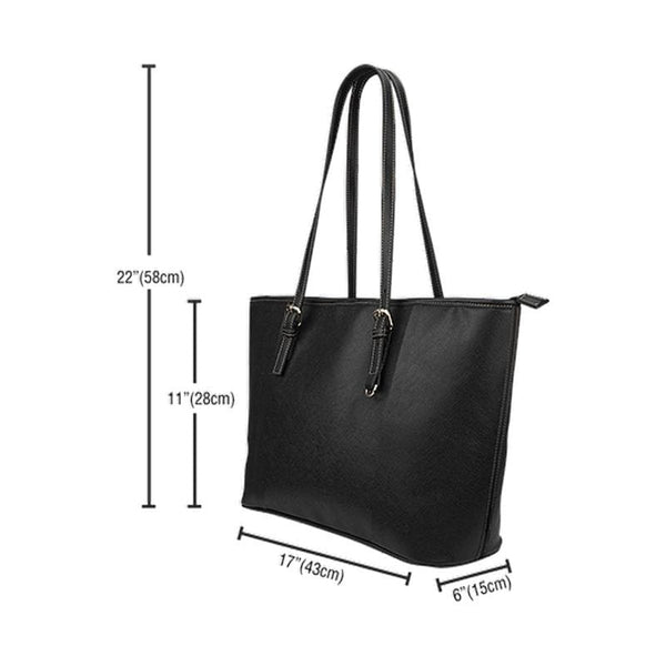 Ugly Christmas Sweater Large Leather Dachshunds Tote Bag