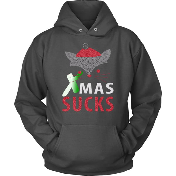 Xmas Sucks - Ugly Christmas Sweater Unisex Hoodie (12 Colors) - Charcoal / S