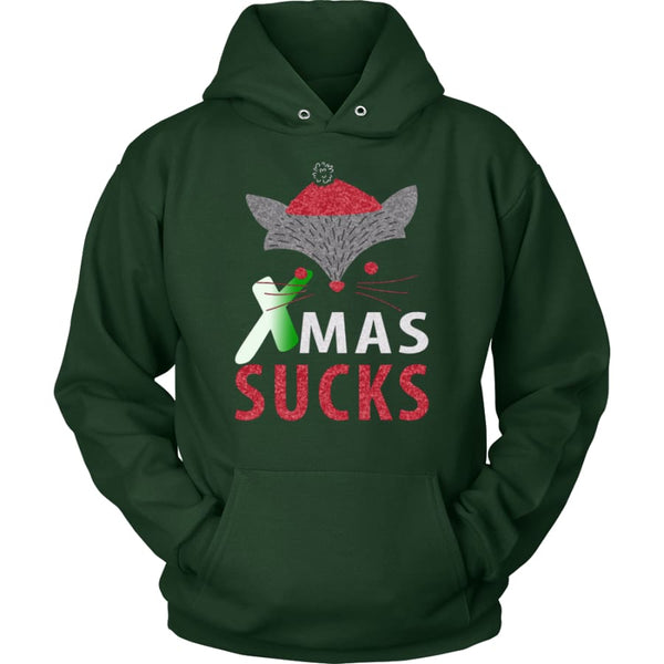 Xmas Sucks - Ugly Christmas Sweater Unisex Hoodie (12 Colors) - Dark Green / S