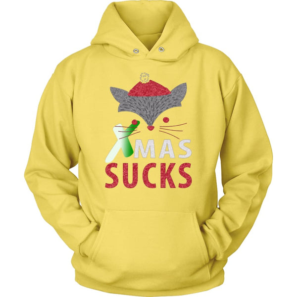 Xmas Sucks - Ugly Christmas Sweater Unisex Hoodie (12 Colors) - Yellow / S