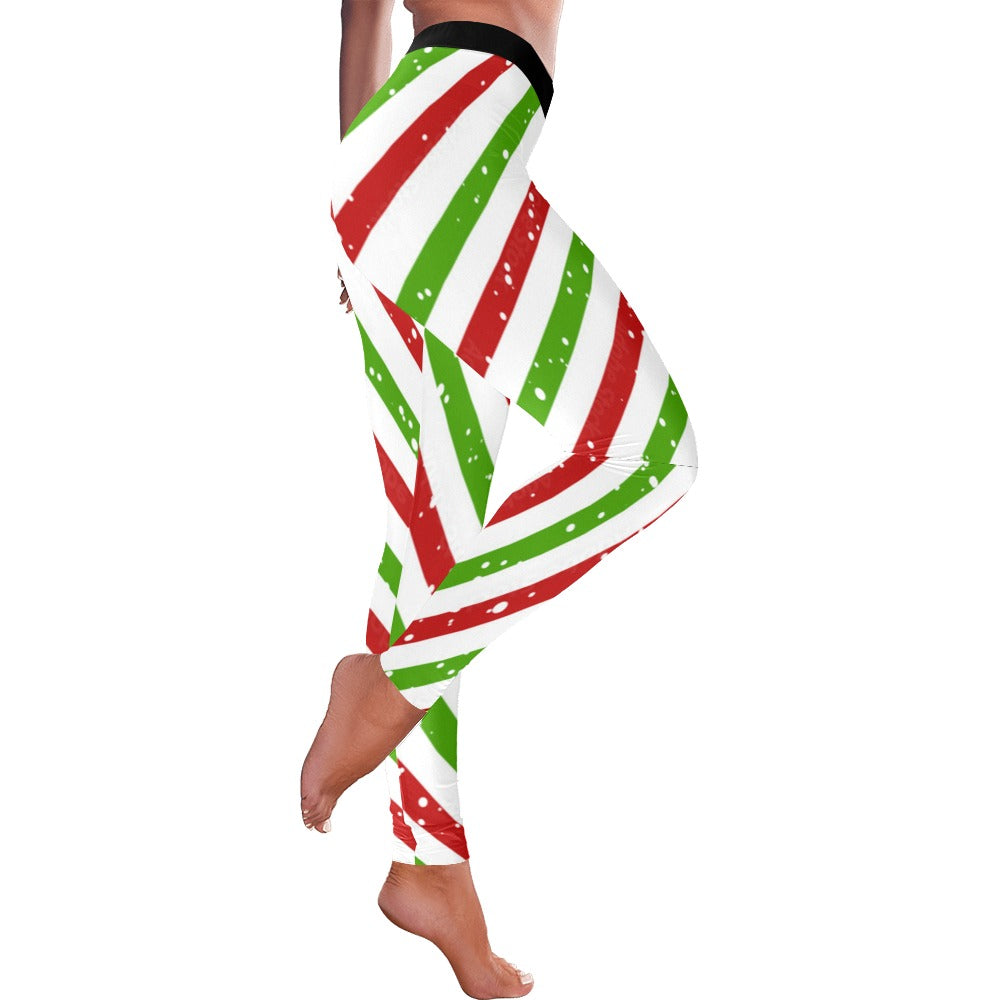 Buy Red White Green Striped Leggings, Candy Cane Leggings, Christmas  Stretch Pants, Yoga Pants, Stripes Leggings Online in India 