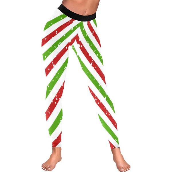 Christmas Candy Red Green White Leggings| Christmas Leggings| Yoga Pants