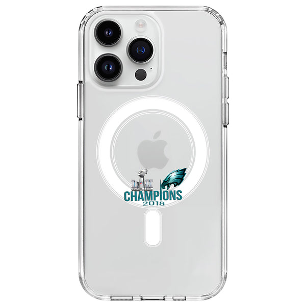 eagles nfl 100 Fan Clear Anti-Shock MagSafe iPhone Case | Philadelphia eagles Champions Fan Transparent Phone Cover for iPhone 15/14/13/12 Pro/Pro Max - All Models