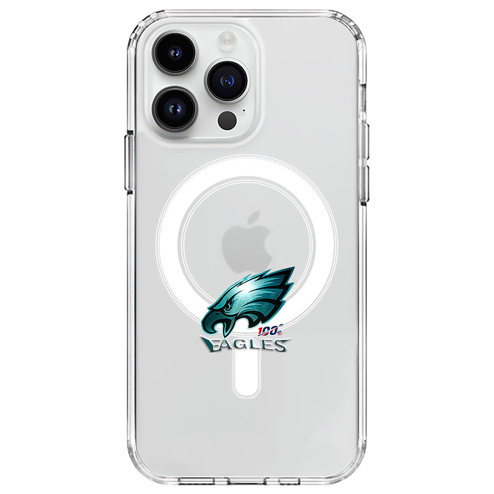 eagles nfl 100 fan Clear Magsafe iPhone Case Transparent iPhone15