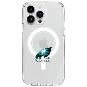eagles nfl 100 Clear Anti-Shock MagSafe iPhone Case | Philadelphia eagles Champions Fan Transparent Phone Cover for iPhone 15/14/13/12 Pro/Pro Max - All Models