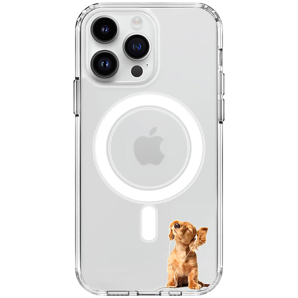 Clear Anti-Shock Magsafe iPhone Case Pitbull| Retriever Dog Lovers Transparent Phone Covers iPhone 15/14/13/12 Pro/Pro Max All Models