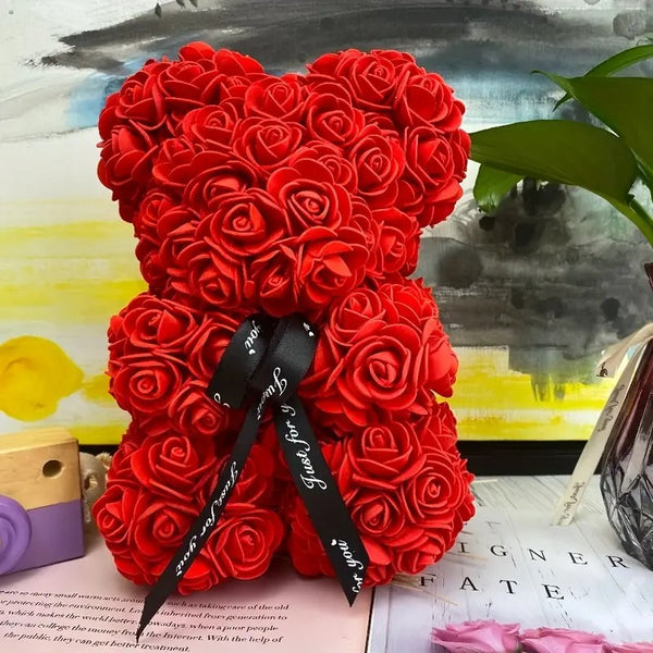 Rose Bear Artificial Foam Flowers| Rose Teddy Bear| Flower Bear| Best Valentines Gift For Her/ big Red