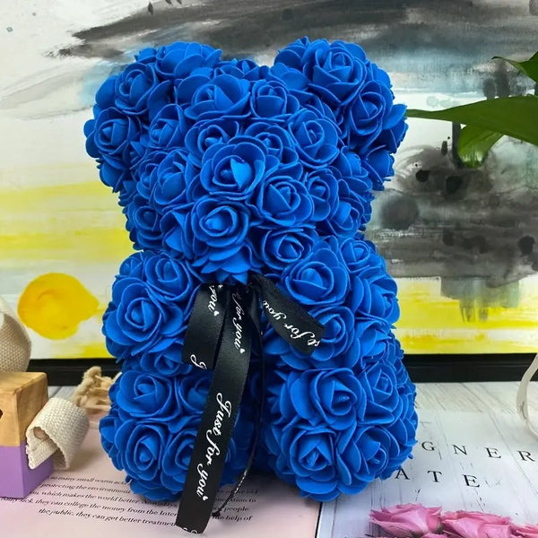 Rose Bear Artificial Foam Flowers| Rose Teddy Bear| Flower Bear| Best Valentines Gift For Her/Sapphire
