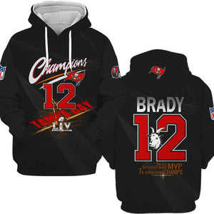 Tom brady Shirt 12 GOAT 5MVP 7 Super Bowl Champs Mens Womens