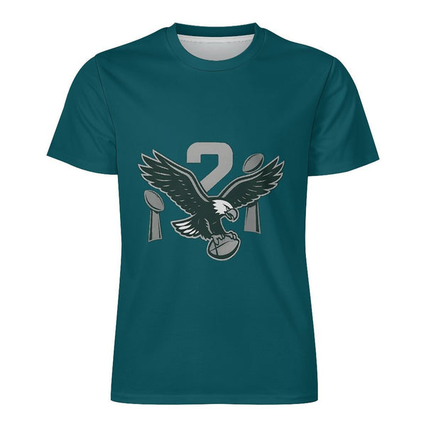 Eagles Fan Double Champions T-shirt | Midnight Green Philly Football Graphic Tee