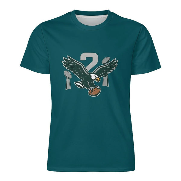 Eagles 2X Champions Fan T-shirt | Philadelphia Football Midnight Green Graphic Tee
