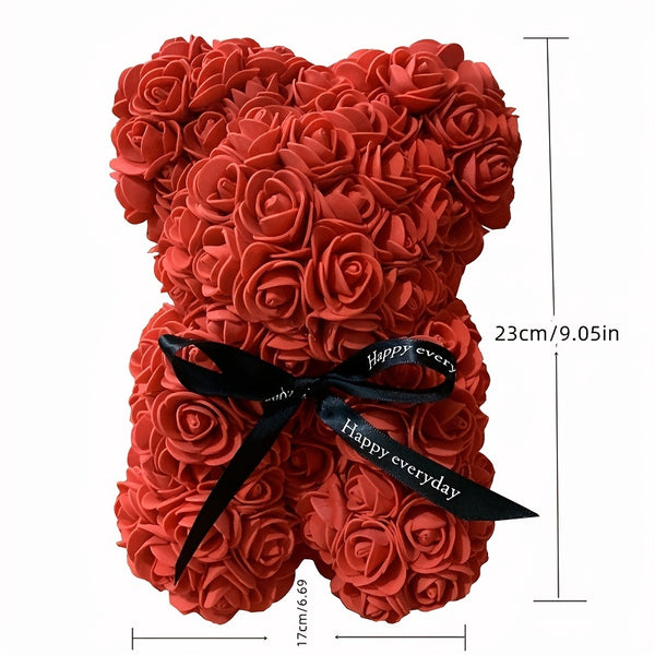 Rose Bear Artificial Foam Flowers| Rose Teddy Bear| Flower Bear| Best Valentines Gift For Her / rose bear size