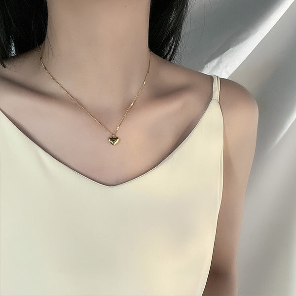 Heart Temperament Gold Plated Stainless Steel Pendant Fashion Necklace Lover Gift