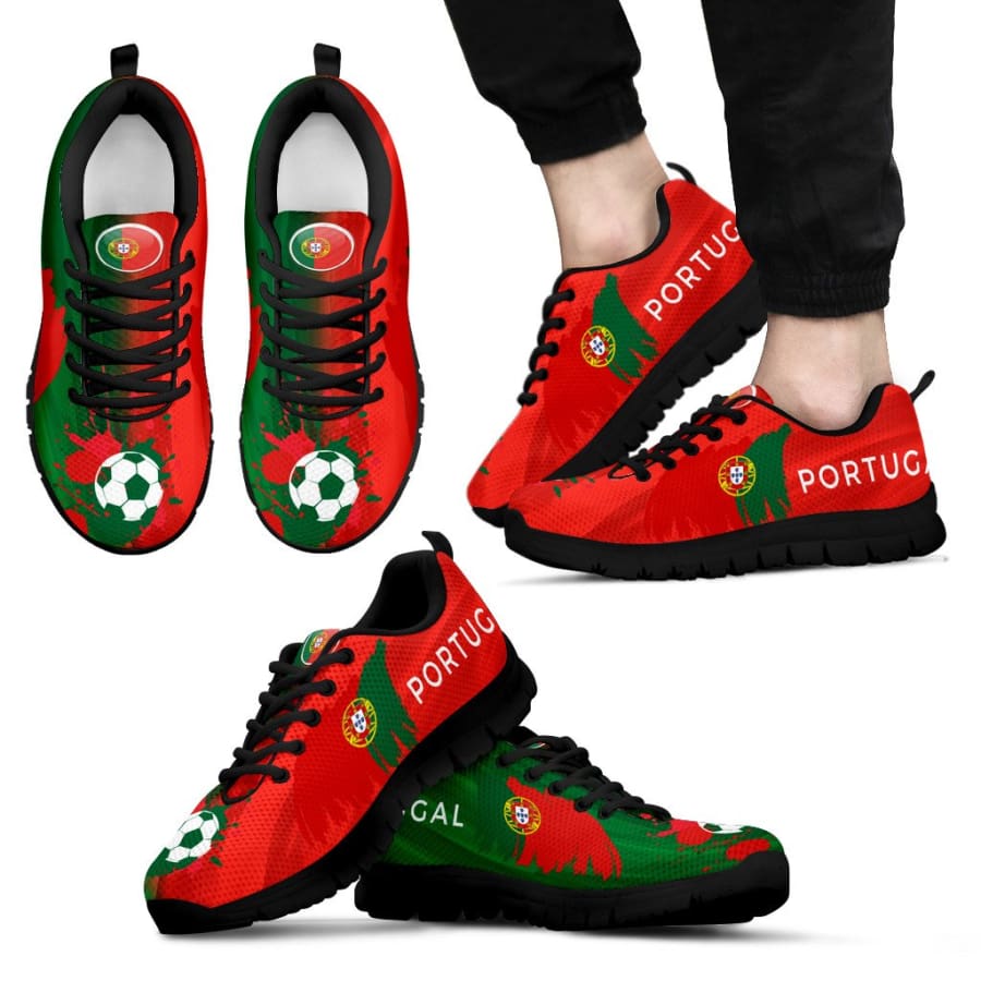 2018 World Cup Portugal Sneakers|Running Shoes For Men Women Kids - Mens Sneakers - Black - US5 (EU38)