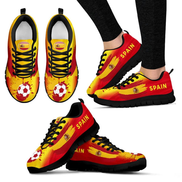 2018 World Cup Spain Sneakers|Running Shoes For Men Women Kids - Womens Sneakers - Black - US5 (EU35)