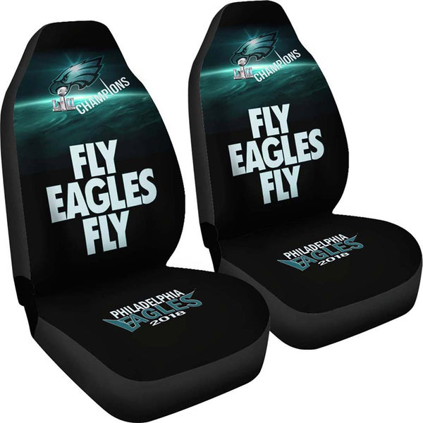 Philadelphia Eagles Car Seat Cover - Fly Eagles Fly - Super Bowl Champs Buckle Seat Covers