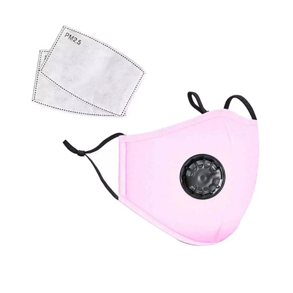 Pink PM2.5 Filter Cotton Face Mask with Valve Ship from USA