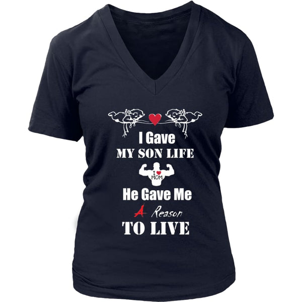 A Reason To Live - Hot Mothers Day Gift Womens V-Neck T-Shirt (8 colors) - District / Navy / S
