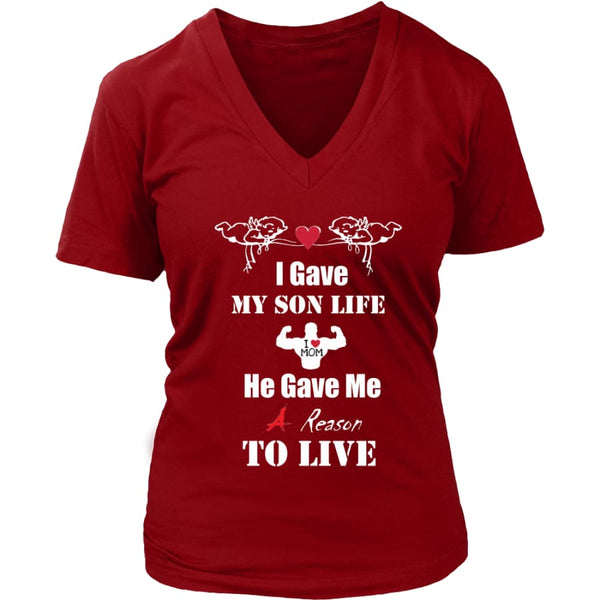 A Reason To Live - Hot Mothers Day Gift Womens V-Neck T-Shirt (8 colors) - District / Red / S