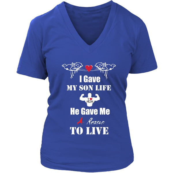 A Reason To Live - Hot Mothers Day Gift Womens V-Neck T-Shirt (8 colors) - District / Royal Blue / S