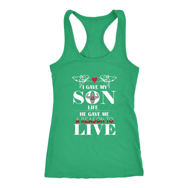 A Reason To Live - Perfect Mothers Day Gift Racer-back Tank (6 Colors) - Next Level Racerback / Kelly / XS