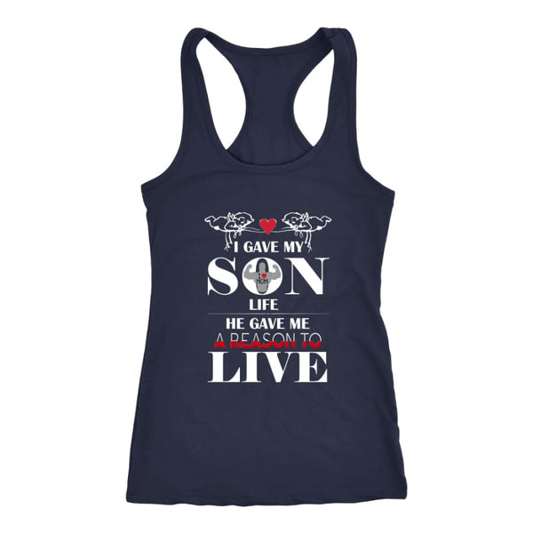 A Reason To Live - Perfect Mothers Day Gift Racer-back Tank (6 Colors) - Next Level Racerback / Navy / XS