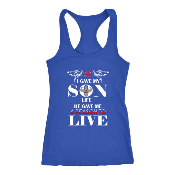 A Reason To Live - Perfect Mothers Day Gift Racer-back Tank (6 Colors) - Next Level Racerback / Royal / XS