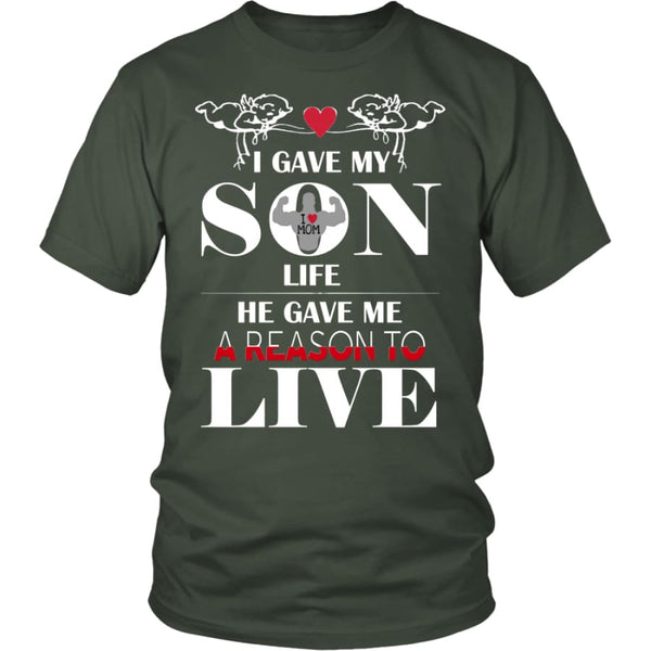 A Reason To Live - Perfect Mothers Day Gift Unisex Shirt (12 Colors) - District / Olive / S