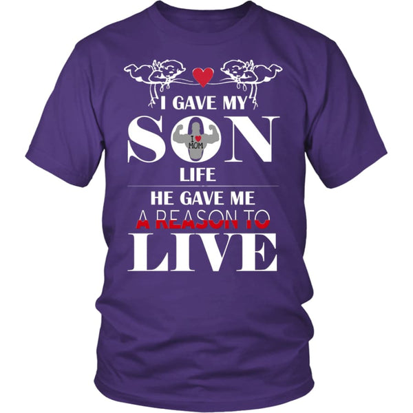A Reason To Live - Perfect Mothers Day Gift Unisex Shirt (12 Colors) - District / Purple / S