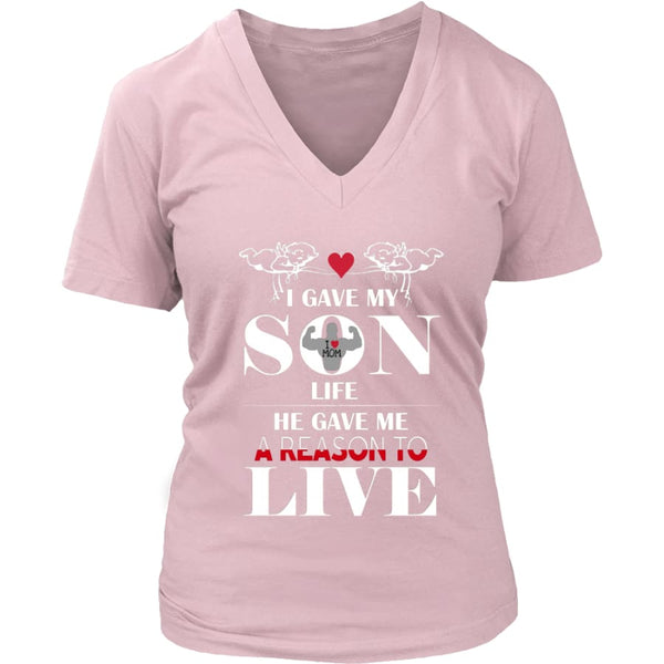 A Reason To Live - Perfect Mothers Day Gift Womens V-Neck T-Shirt (8 colors) - District / Pink / S