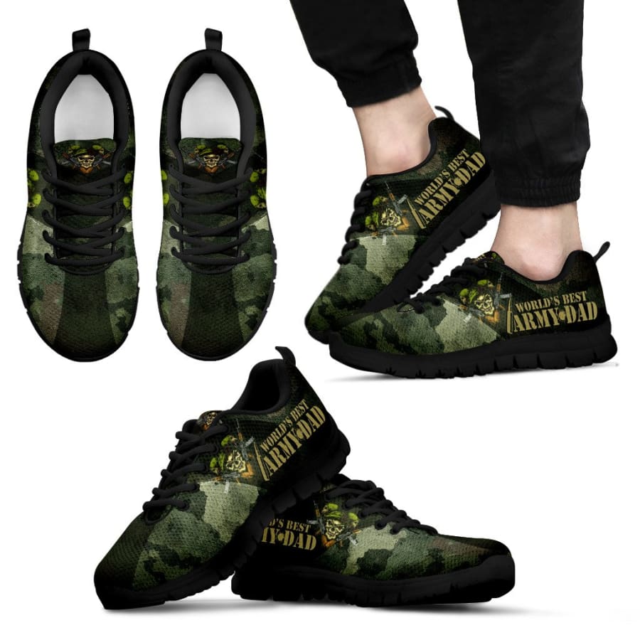 Awesome Worlds Best Army Dad Sneakers Fathers Day Gift - Mens - Black - US5 (EU38)