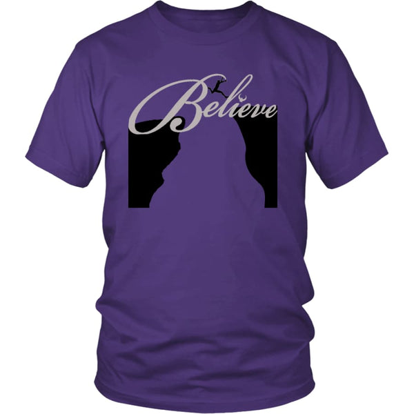Believe Is A Bridge To Take You There Unisex T-Shirt (12 colors) - District Shirt / Purple / S