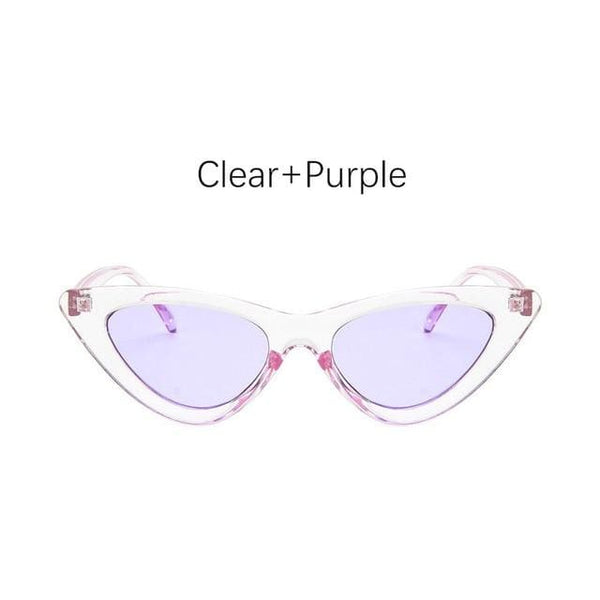 Cat Eye Sunglasses - Clear Purple